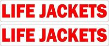 Set of 2 sticker decal vinyl car boat life jackets safety