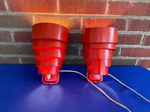 Vintage Mid-Century Modern Wall Sconce Tiered Venetian Shade Art Deco Fifties - Picture 1 of 17