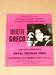 Juliette Greco 1971 Royal Festival Hall Handbill - Picture 1 of 1