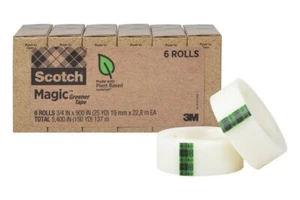 Scotch® Magic Greener Tape 812-6P, 6 pack, 3/4 in x 900 in (19 mm x 22 - Picture 1 of 1