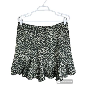 Falda Free People Intimately Abotonada Mini Animal Estampado Gris Negra Talla L - Imagen 1 de 5