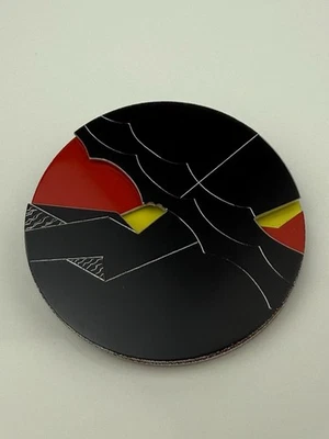 David LaPlantz абстрактный ручной работы круглый алюминиевая брошь цветной - Изображение 1 из 4