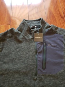 Nuevo Pullover Eddie Bauer Desteñido Verde Oliva Media Cremallera Polar Talla Para Hombre XLT - Imagen 1 de 14