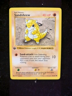 Pokemon Sandshrew 62/102 1st Edition Shadowless Base Set - Image 1 of 2