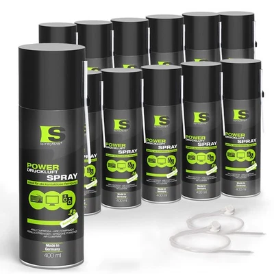 Spraytive 12x400ml spray ad aria compressa spray ad aria compressa spray per gas compresso spray per pulizia - Immagine 1 di 4
