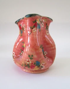 Olla de pellizco de cerámica artística floral naranja Don Swanson 2011 - Imagen 1 de 7