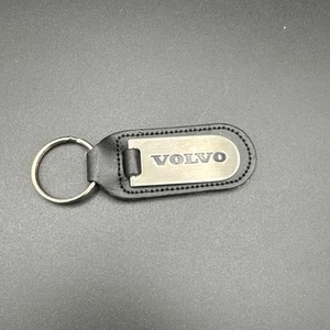 Black Leather Key  With Volvo Logo Keyring  - Picture 1 of 2