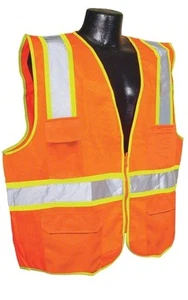 New CONDOR High Visibility Vest: ANSI Class 2, Chevron, 5XL Orange Safety Vest - Picture 1 of 1