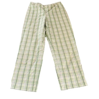 Brooks Brothers Lined Green Plaid Trousers Pants Women’s Size 8 Cotton Side Zip - Image 1 of 4