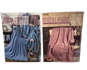 Afghans Crochet Pattern Book Mile A Minute & Heavenly Teresa Smith Leisure Arts - Picture 1 of 10