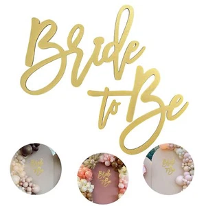 Wooden Bride To Be Sign with Gold Painted for Bachelorette Bridal Party Banne... - Picture 1 of 7