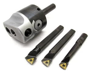 NICE! CRITERION 3/4" BORING HEAD w/ 3/4" SHANK & 3 CRITERION BORING BARS - #203D - Picture 1 of 11
