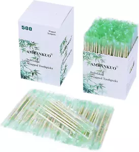 Individually Wrapped Bamboo round Toothpicks, 2.5" Long, Double-Points, Natural - Picture 1 of 6