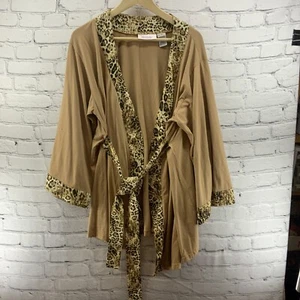 Intimate Promise Robe Womens Sz M Cheetah Print Beige Vintage  - Picture 1 of 8