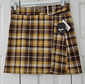 Jolie & Joy Women/Youth Multicolor Plaid Belted Skirt Sz L NWT - Picture 1 of 4