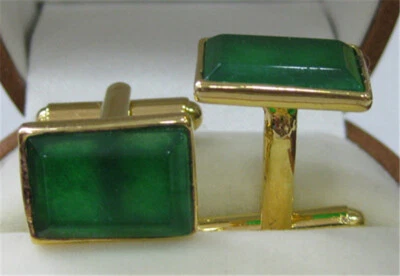 Men Cufflinks Gemstone Shirt Clip Cuff Links Wedding Party Shell Jade Jewelry - Image 1 of 4