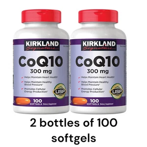 Kirkland Signature COQ10 300mg Softgels - 2 bottles x 100 Count - FRESH STOCK - Picture 1 of 5