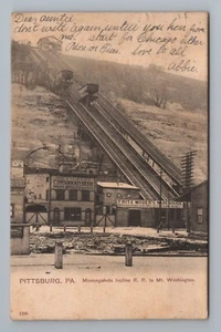 1906 Pittsburgh PA Monongahela Incline RR Mt Washington Cincinnati Beer Postcard - Picture 1 of 2