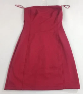 Express Mundo Marca Vestido de Mujer 7/8 Rojo Cremallera Elástico sin Mangas - Imagen 1 de 8