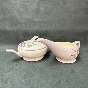 Vintage RED WING rosa Obstmuster Milchkännchen & Zuckerdose MCM Mid Century Keramik - Bild 1 von 8