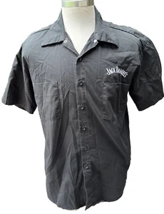 Camisa Jack Daniels Whisky Negra Nº 7 Botones Frontales Gráfica Bar Salón Para Hombres Mediana - Imagen 1 de 6
