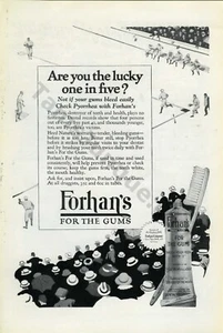 1924 Forhans Zahnfleischpaste Zahnpflege DRUCKANZEIGE fast 100 Jahre alt (3375) - Bild 1 von 1