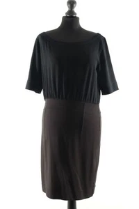 Moschino Jersey Dress 40 Black Uni Modern Knee Length short Sleeve Jersey - Picture 1 of 5