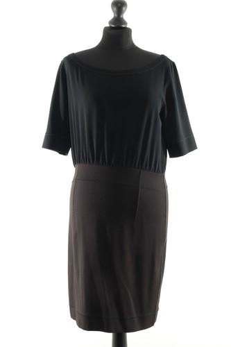 Moschino abito jersey vestito 40 nero tinta unita alla moda ginocchio manica corta jersey