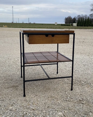 PAUL MCCOBB PLANNER GROUP Nightstand Wrought Iron Drawer Bedside Table Cover