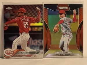 Luis Castillo 2018 Topps Chrome Pink Refractor & 2019 Prizm Red Lot Free Ship - Picture 1 of 5