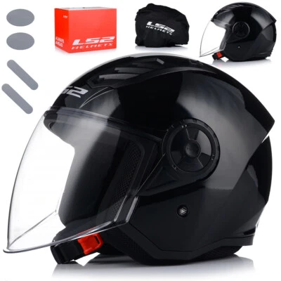 Motorradhelm Jethelm | LS2 OF616 Solid Schwarz | Rollerhelm XS-3XL - Bild 1 von 4