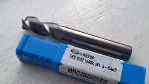 Kyocera SGS Hartmetall 12mm unbeschichtet Schaftfräser SER 43M 12MM 3FL S-CARB für Alu - Bild 1 von 4