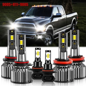 6x LED Headlight Bulb + Fog Light Kit Super Bright For Dodge Ram 1500 2009-2010 - Bild 1 von 11