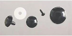 50 Animal Doll Craft Eyes With Washers 12mm Solid Black