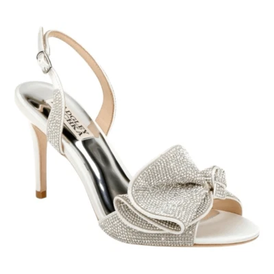 Badgley Mischka Rennie Rhinestone Soft White Stiletto Heel Bridal Sandal Size 8 - Image 1 of 4