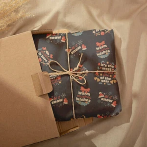 Rollo de papel de envolver Navidad, 70cm x 10M regalo festivo navidad papel kraft marrón - Imagen 1 de 5