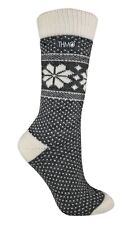 THMO - Womens Knitted Cute Crew Winter Warm Vintage Fairisle Wool Socks