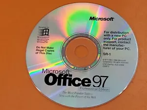 ⭐️⭐️⭐️⭐️⭐️ Microsoft Office 97 Professional Edition SR-1 Disc Only - Picture 1 of 2