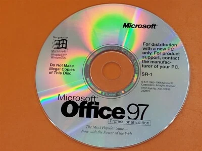 ⭐️⭐️⭐️⭐️⭐️ Microsoft Office 97 Professional Edition SR-1 Disc Only  - Image 1 of 2