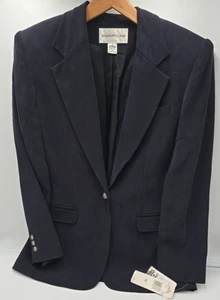 Evan Picone Conservatory Navy 100 Silk Blazer NWT $178. MSRP - Picture 1 of 16