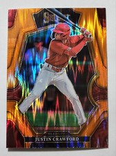 Justin Crawford 2023 Panini Select Orange Flash #122 Premier Level Phillies 