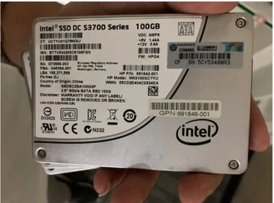 Intel DC S3700 Series 100GB SSD SSDSC2BA100G3P Solid State Drive SATA SSD 6Gb/s - Image 1 of 2