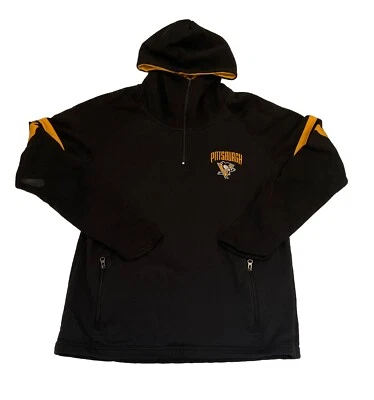Pulôver Pittsburgh Penguins Champion feminino grande NHL preto com capuz bolsos com zíper - Imagem 1 de 4
