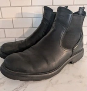 UGG BILTMORE CHELSEA LEATHER WATERPROOF BOOTS Black Size 11 Mens - Picture 1 of 9