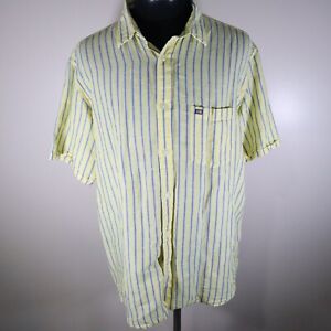 Vintage Arrow Shirt Mens 44 Regular Sport Fit Button Up Linen Blend Short Sleeve