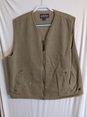 *Desgastado* Chaleco Woolrich Vintage Lona Vellón Para Hombre XL  Foto 1 de 4