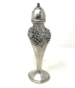Vintage Salt / Pepper Shaker - Electro Plate over Lead, Grape & Leaves Pattern - Picture 1 of 6