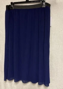 Jaclyn Smith Kmart Navy Pleated Skirt Women’s Size L (NWT) - Picture 1 of 8