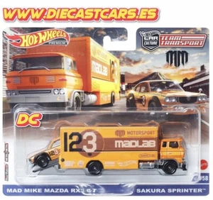 Hot Wheels Team Transport MAD MIKE MM MAZDA RX3 GT /SAKURA SPRINTER #58 Premium - Imagen 1 de 1