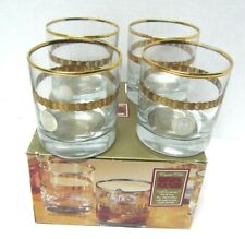 Whiskey Glasses 8 oz. Set of 4 Gold Trim Handcrafted Crystal Made in Turkey